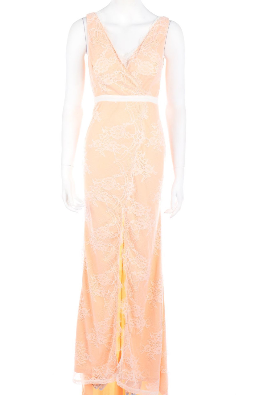 Eva&Lola - Maxi-Abendkleid aus Spitze mit Schlitz - M