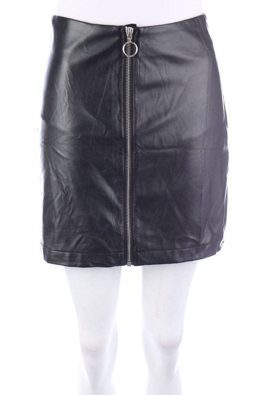 URBAN CLASSICS - Faux Leather-Mini-Rock mit Reißverschluss - S