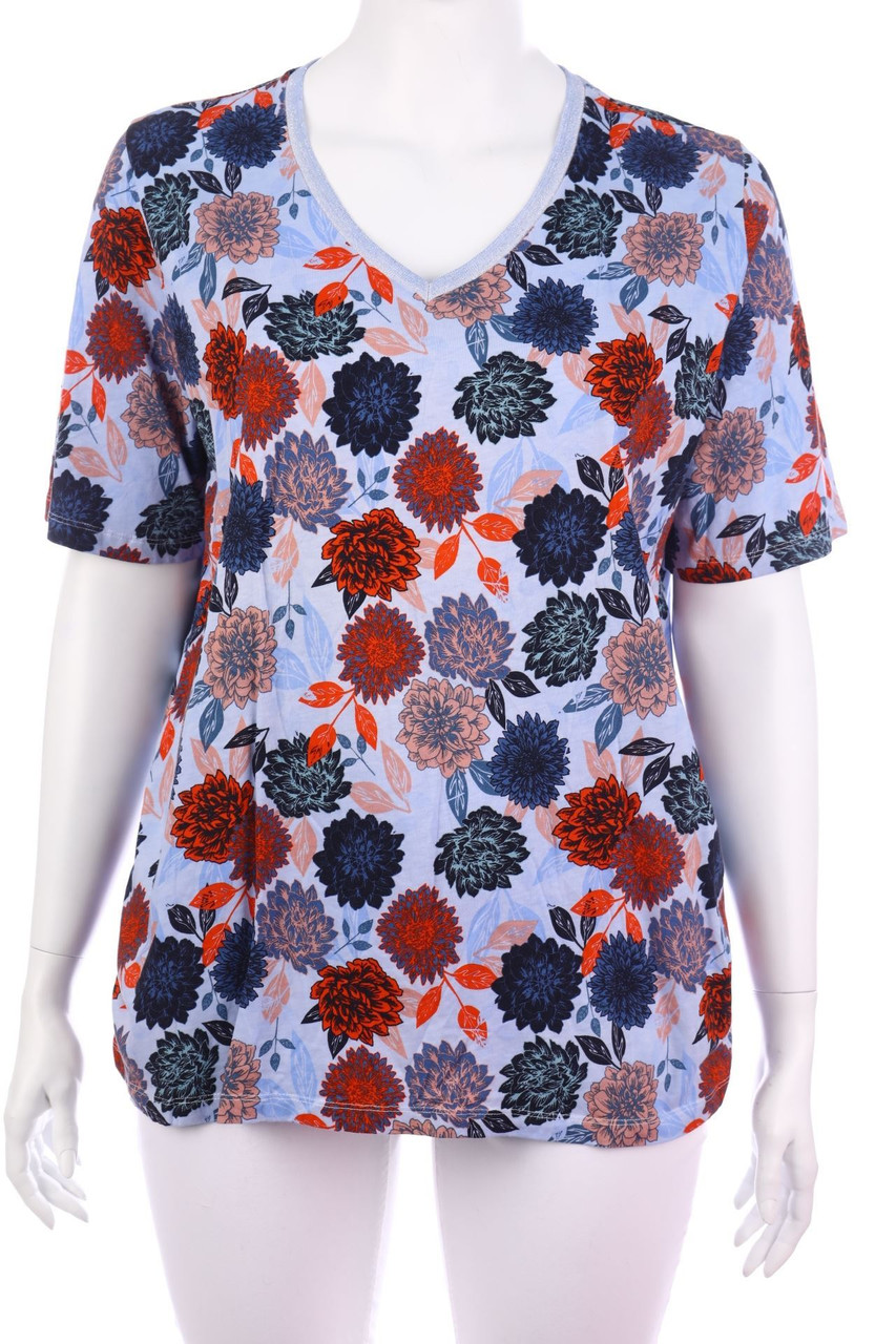 Frapp - Kurzarm-Shirt mit Blumen-Print - D 48