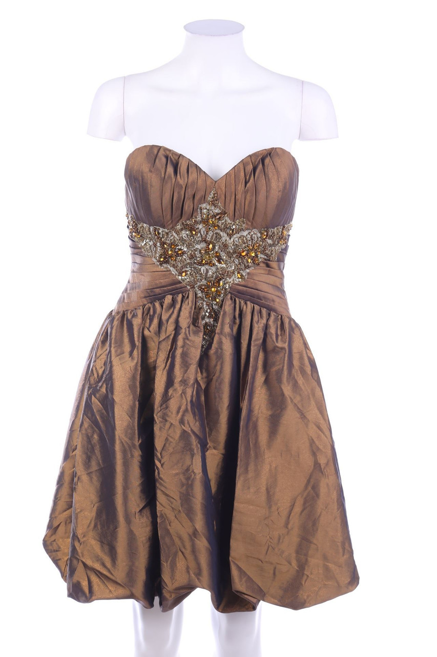 unique - Kleid mit Schmuckstein-Applikation - M