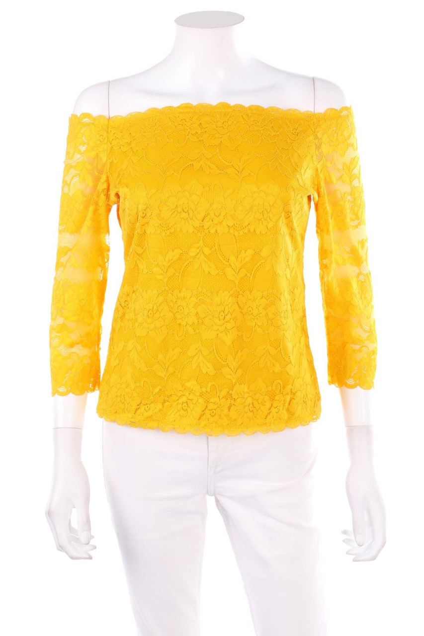 AMISU - Carmen-Bluse aus Spitze - L