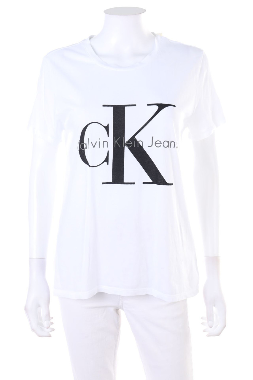 Calvin Klein Jeans - Kurzarm-Shirt mit Logo-Print - L