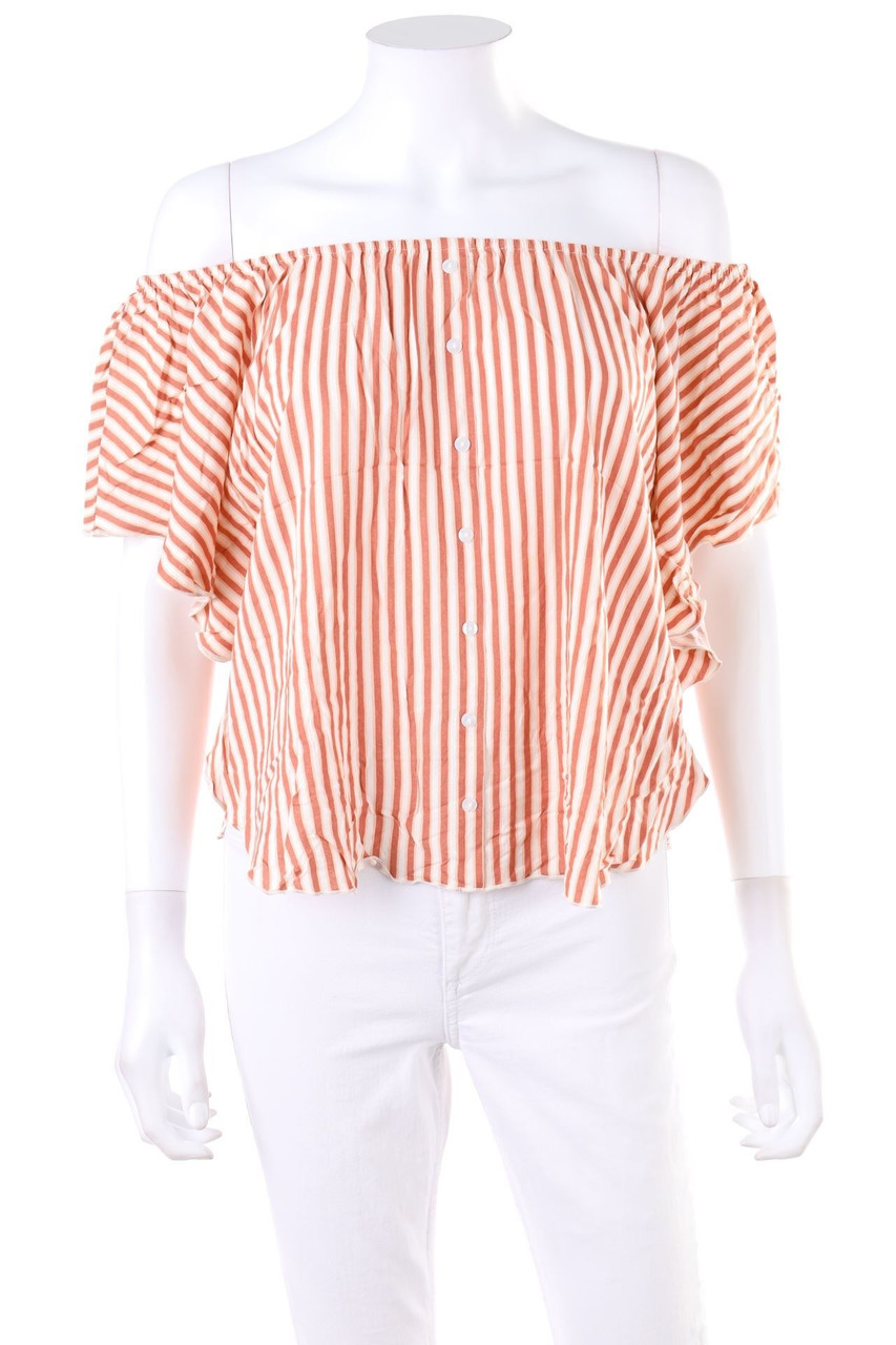 Buffalo - Kurzarm-Bluse mit Streifen - D 40-42