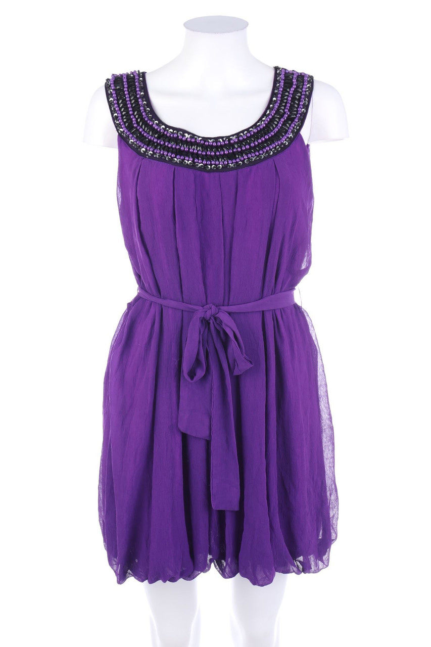 QUIZ - Kleid mit Schmuckstein-Applikation - D 42