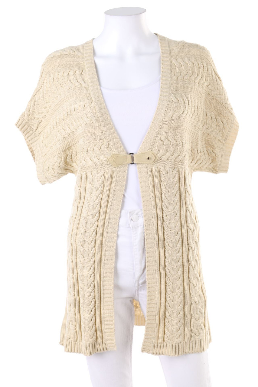 olsen selection - Kurzarm-Cardigan mit Zopf-Muster - D 40