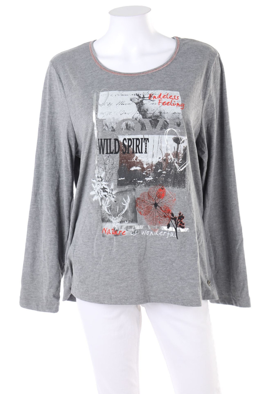 Birkhahn Mode - Muster-Longsleeve-Shirt aus Baumwoll-Mix - XXL