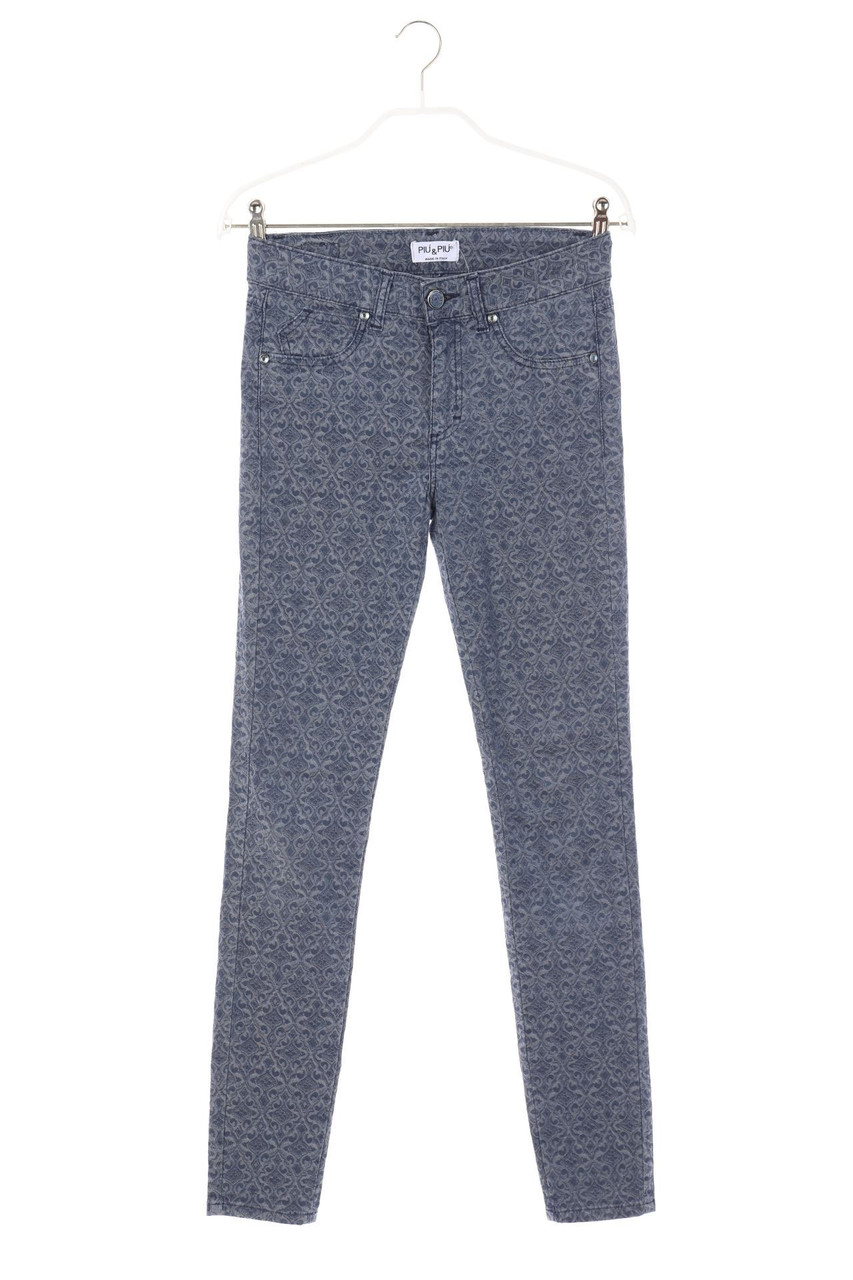 Piú & Piú - Used Look Jeggings mit Print - D 34