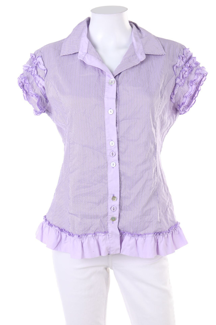 Arte Pura - Kurzarm-Bluse mit Rüschen - D 38
