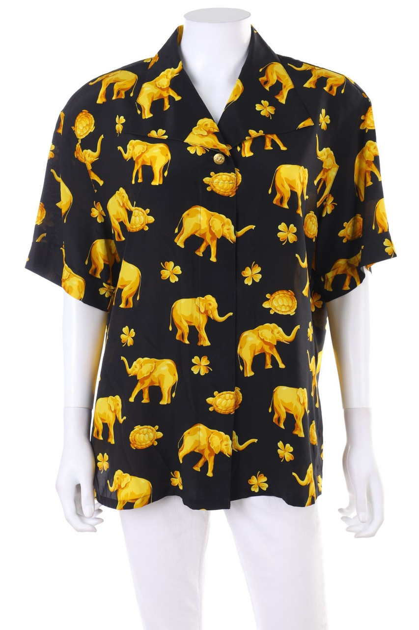 ESCADA MARGARETHA LEY - Vintage-Seiden-Bluse mit Print - D 42