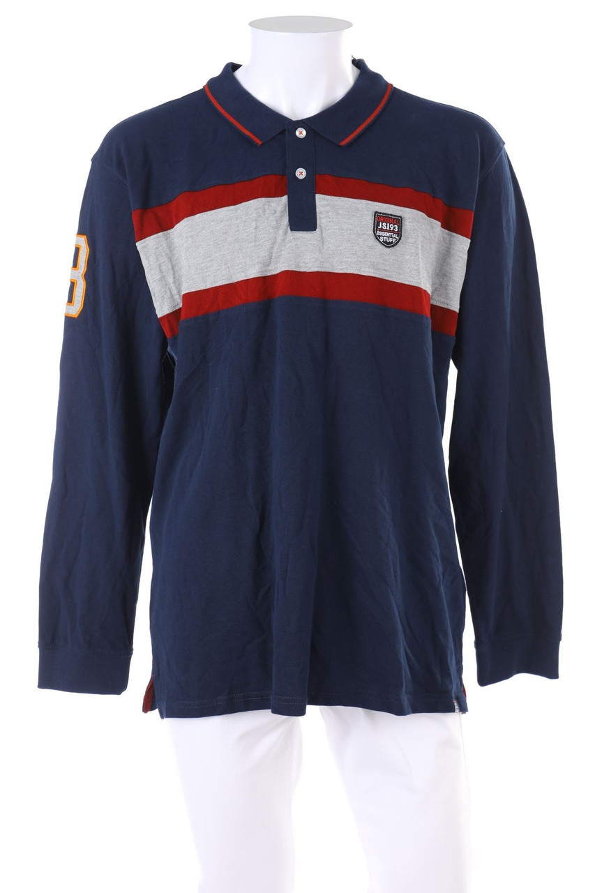 JACK´S SPORTSWEAR - Longsleeve-Poloshirt mit Applikationen - XL