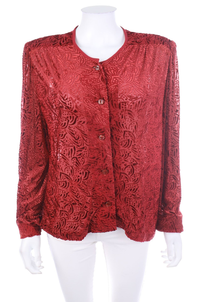 Ohne Label - Bluse mit Samt - XXL