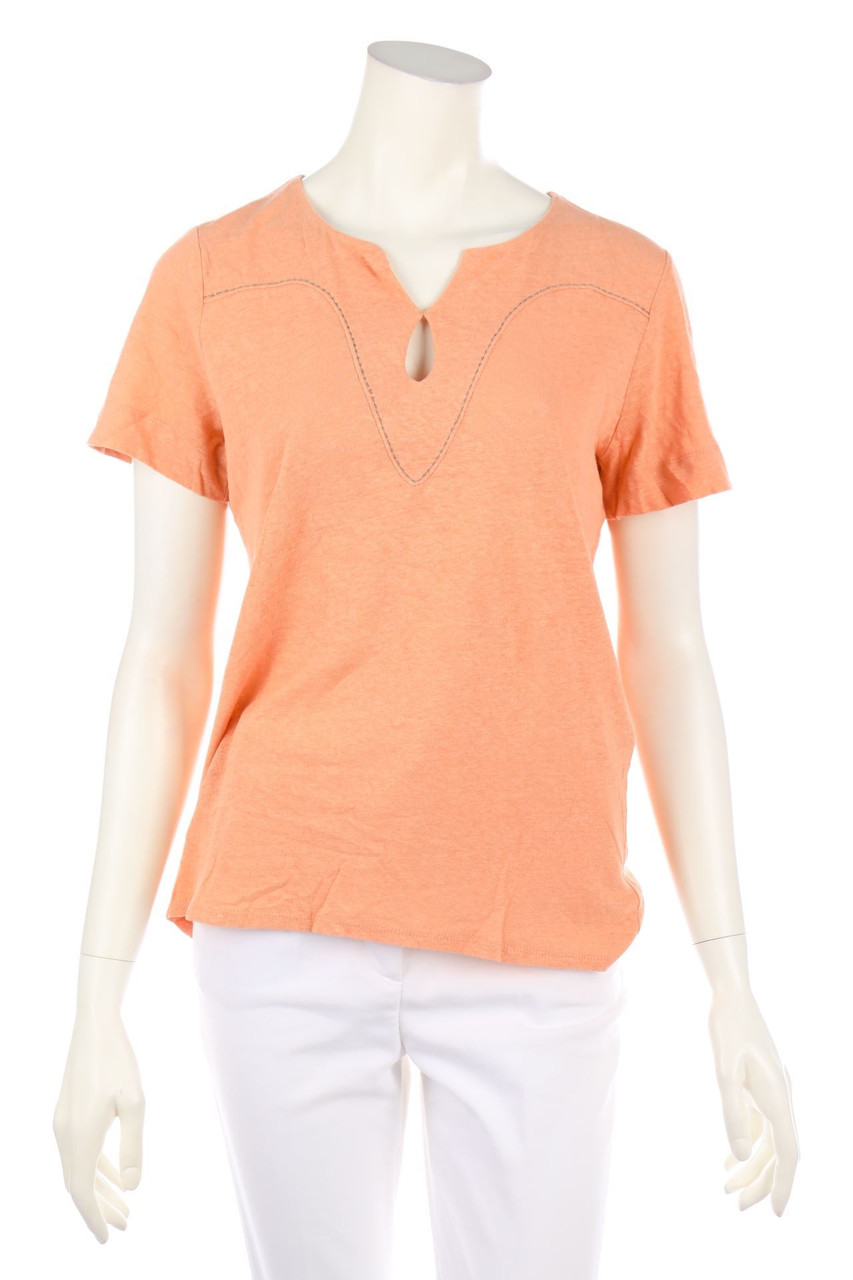 UN JOUR AILLEURS - Kurzarm-Shirt mit Keyhole - M