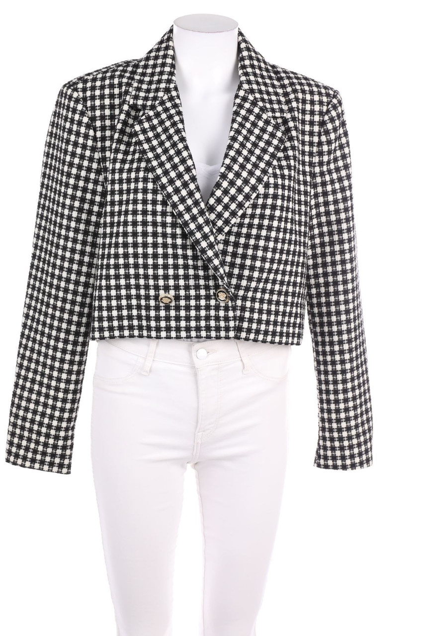 ZARA - Cropped-Blazer-Jacke mit Karo-Muster - L
