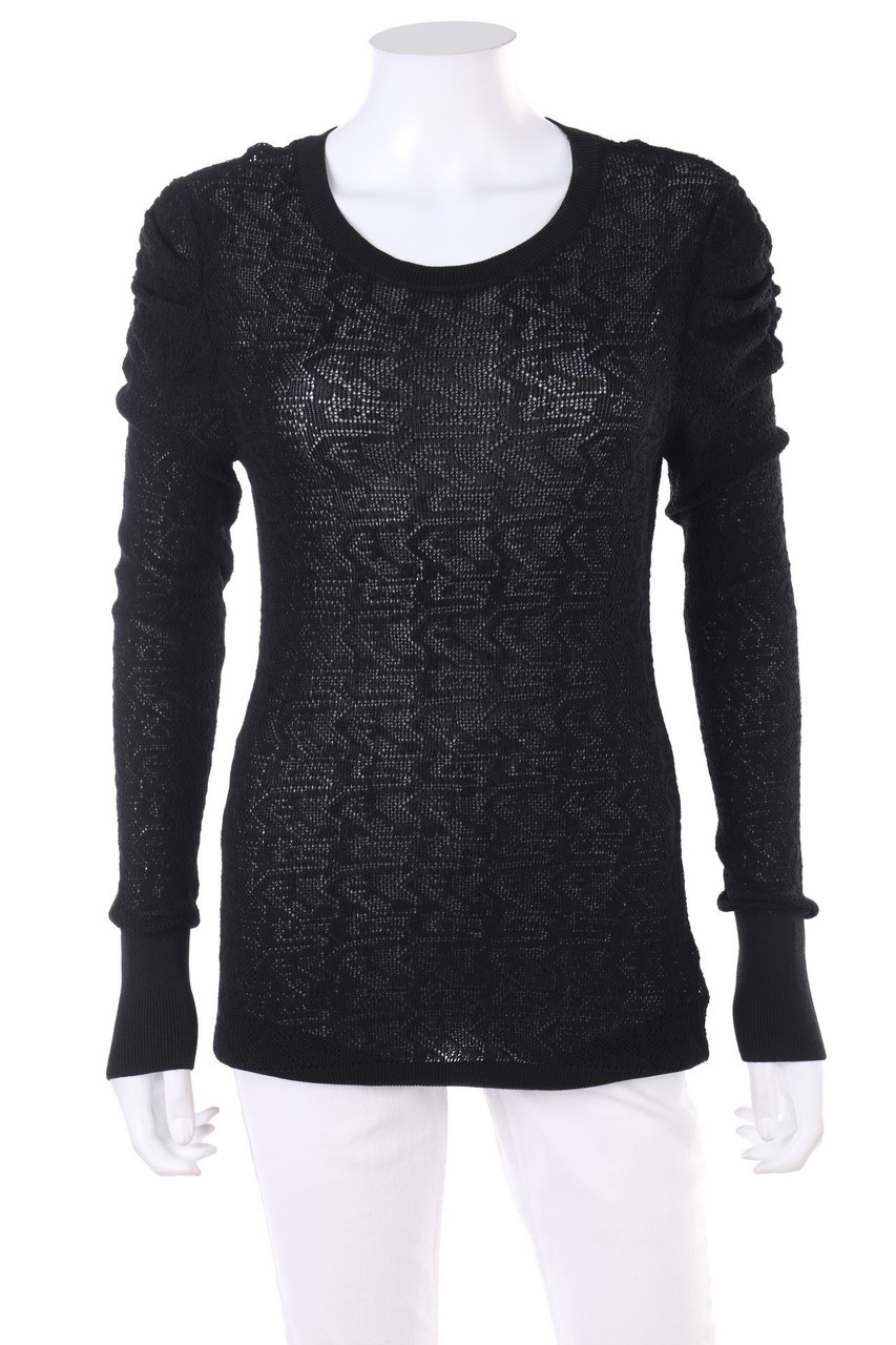 AVANT PREMIERE - Häkel-Strick-Pullover mit Raffungen - M