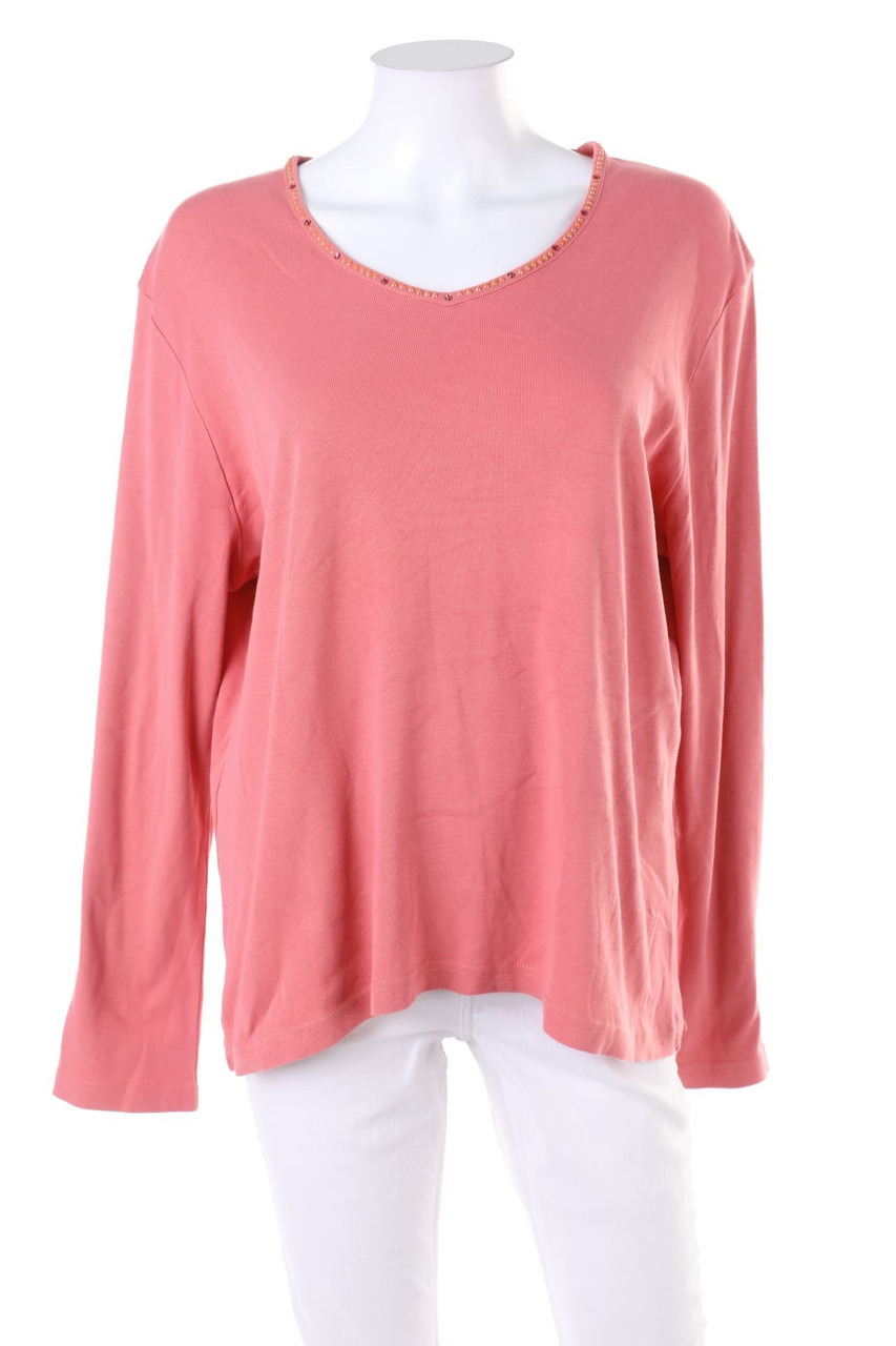 BONITA - Longsleeve-Shirt mit Schmuckstein-Applikation - XL