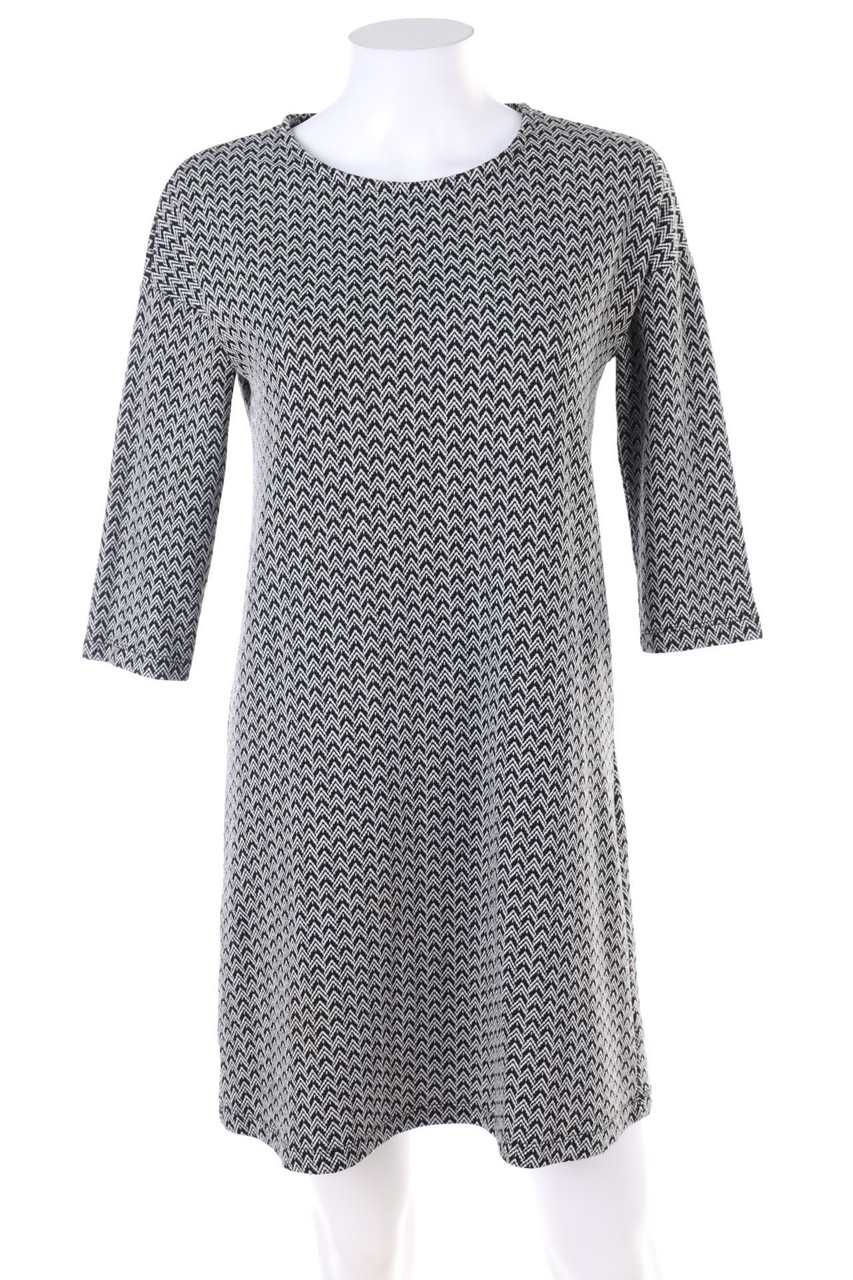 MANGO - Shift-Kleid mit Zickzack-Muster - M