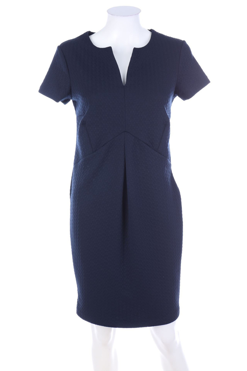 Ohne Label - Kurzarm-Abendkleid mit Falte - S