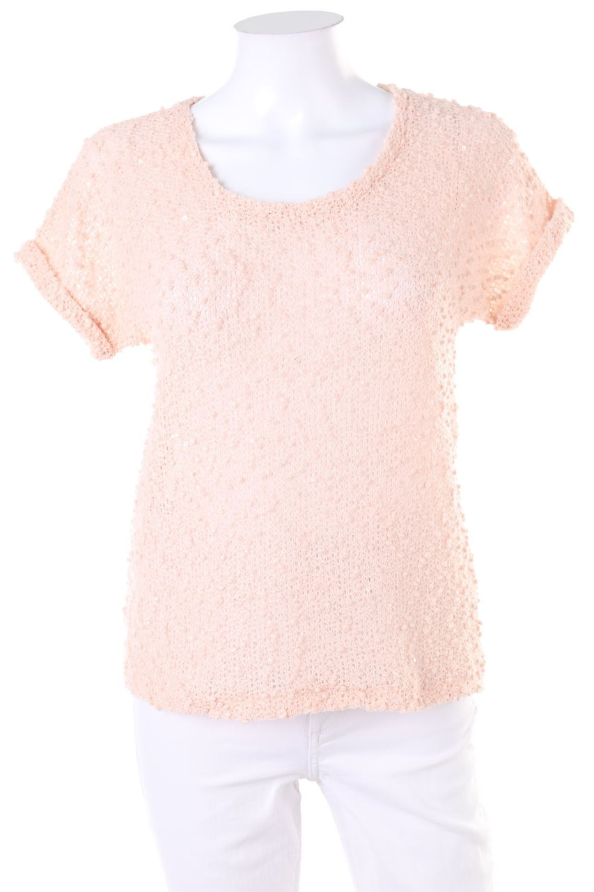 MANGO - Strick-Kurzarm-Shirt mit Glitzer - M