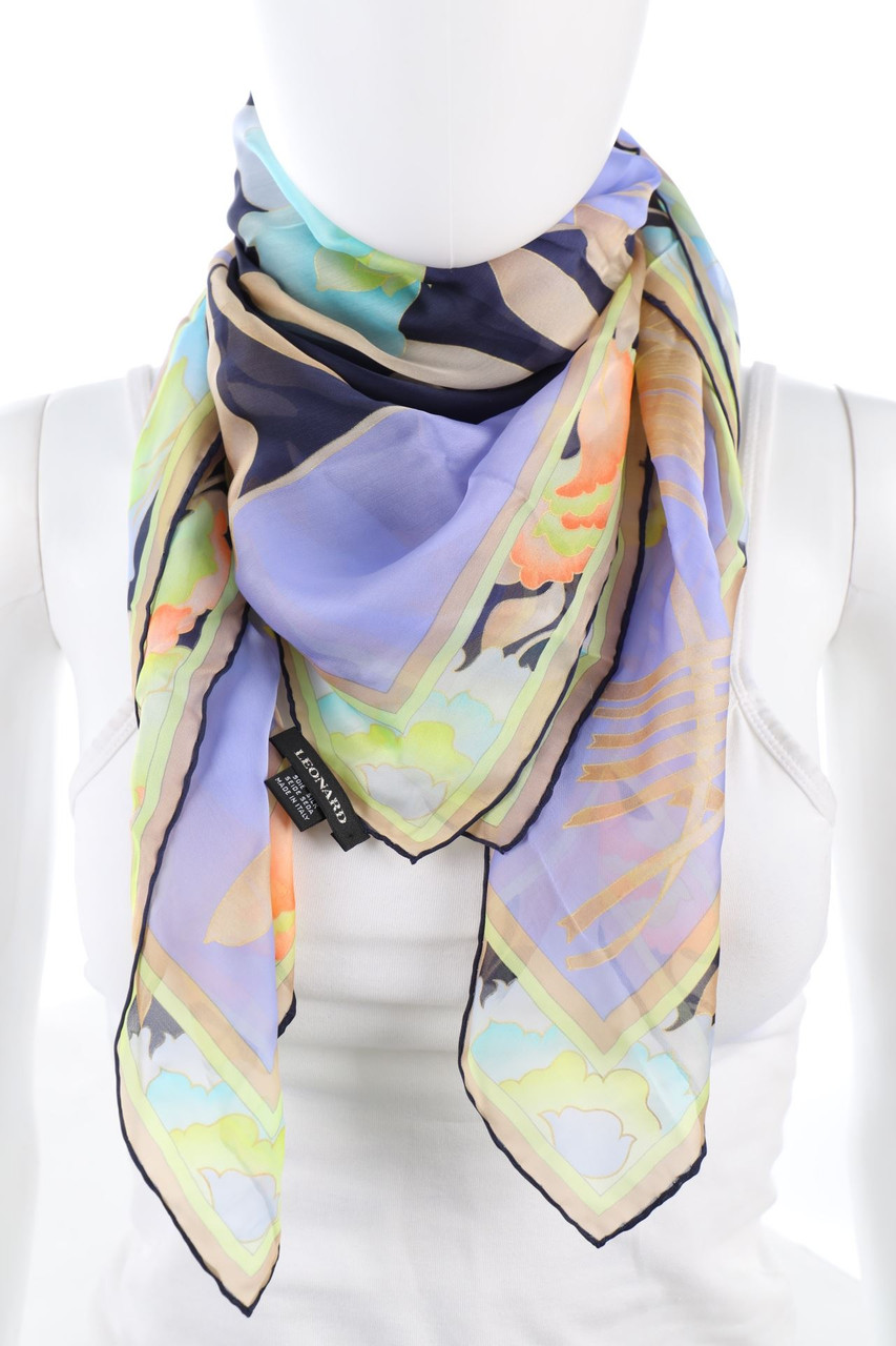 LEONARD PARIS - Seidentuch mit Blumen-Print - ONE SIZE