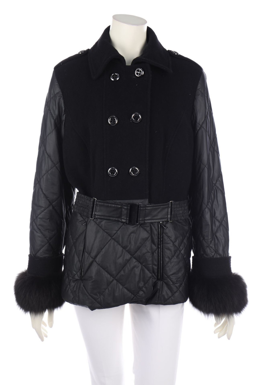 M MADELEINE - Jacke aus Schurwoll-Mix mit Echt-Pelz-Besatz - D 42