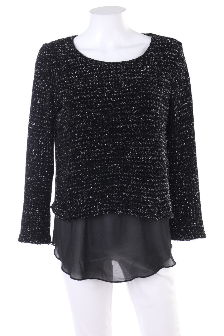 Chicorée - Glitzer-Pullover im Layer Look - S