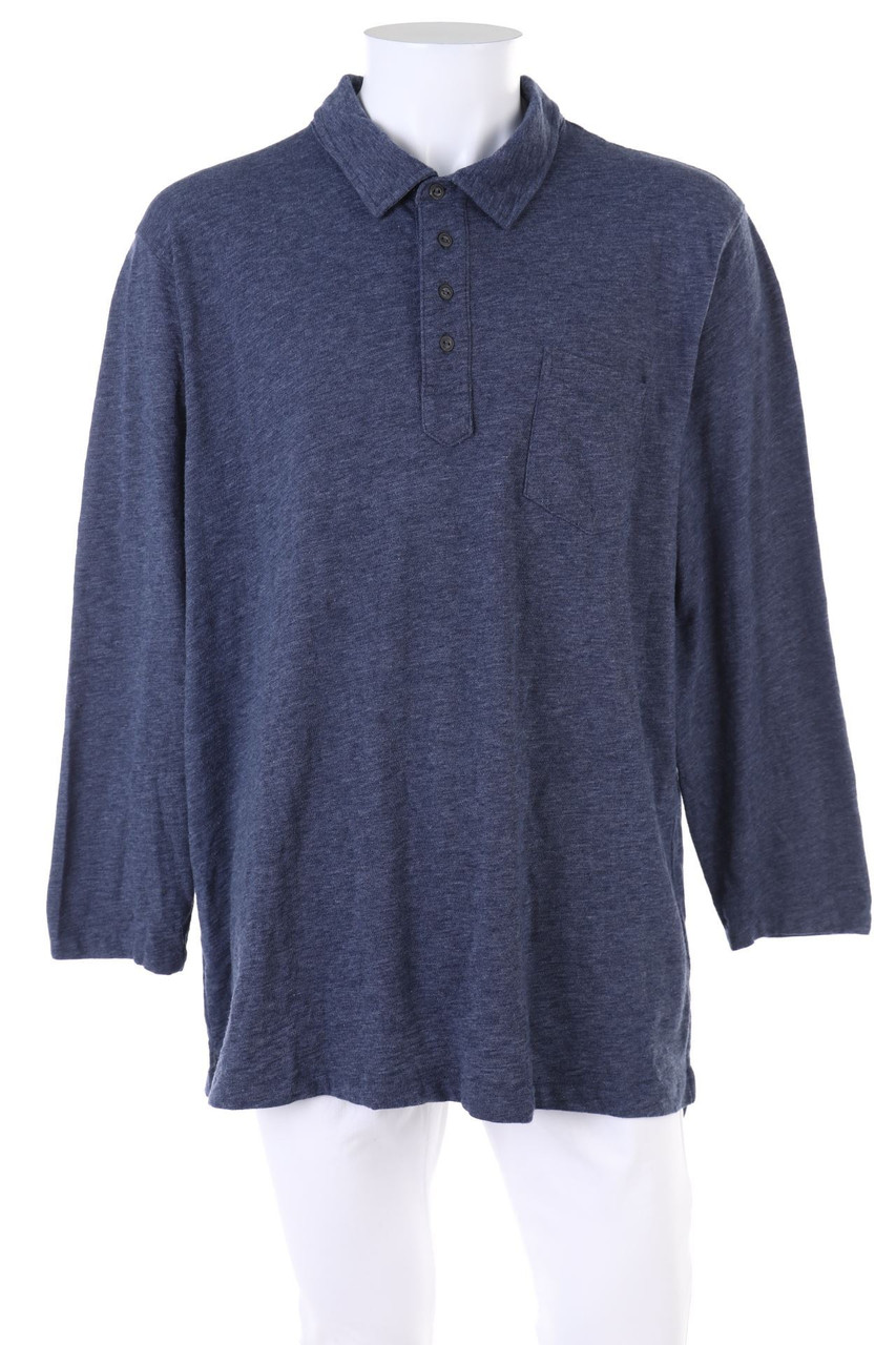 LANDS´END - Longsleeve-Poloshirt aus Baumwoll-Mix - XL