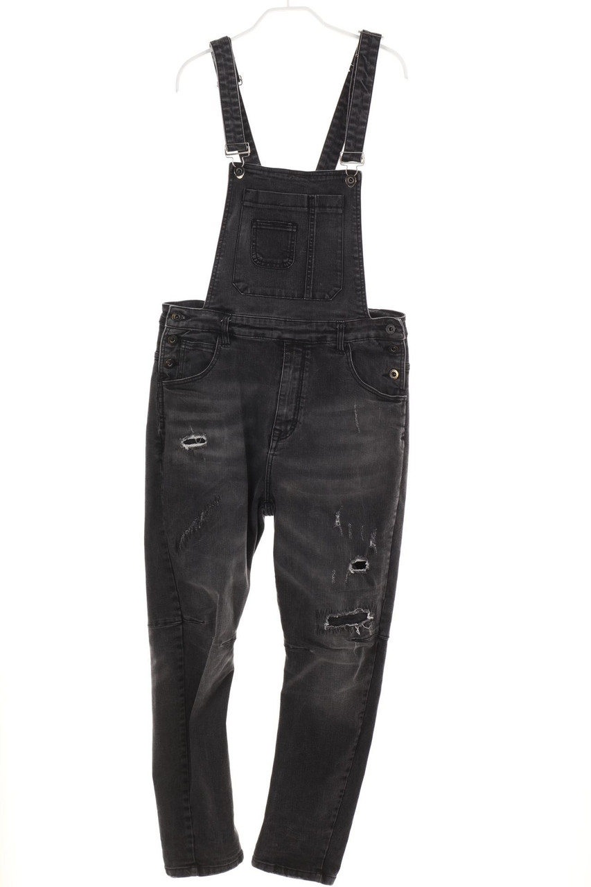 ENOS - distressed Jeans-Latzhose - W32