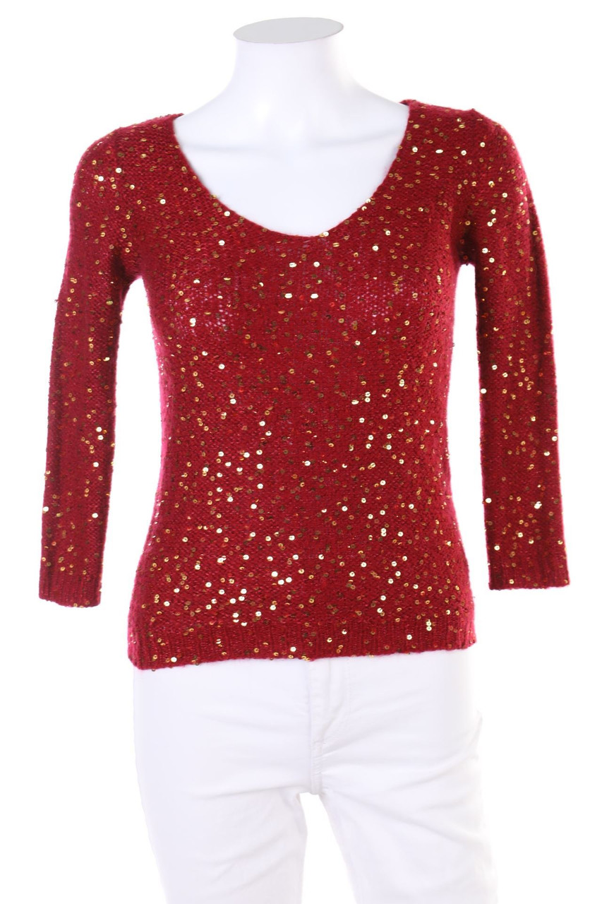 KOOKAI - Pailletten-Strick-Pullover mit Mohair - D 32