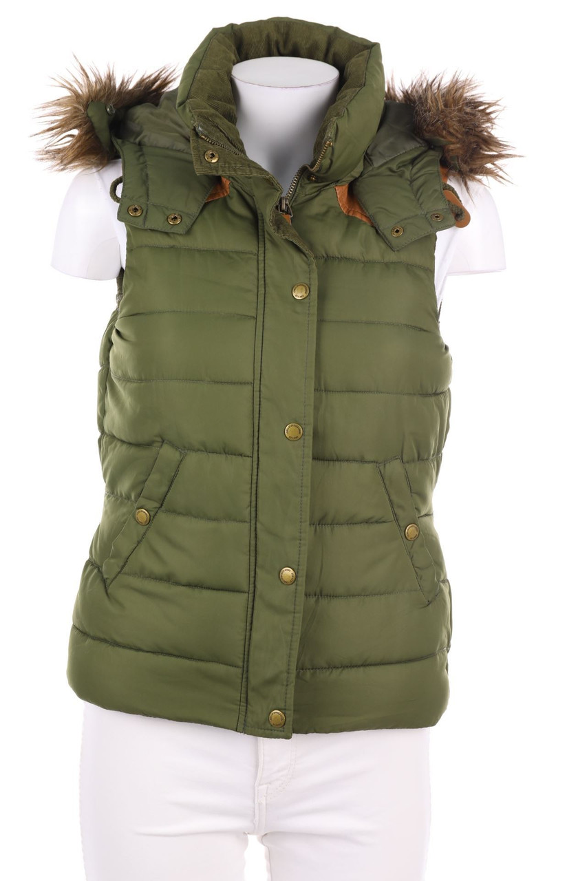 H&M - wattierte Weste mit Faux Fur-Kragen - D 34