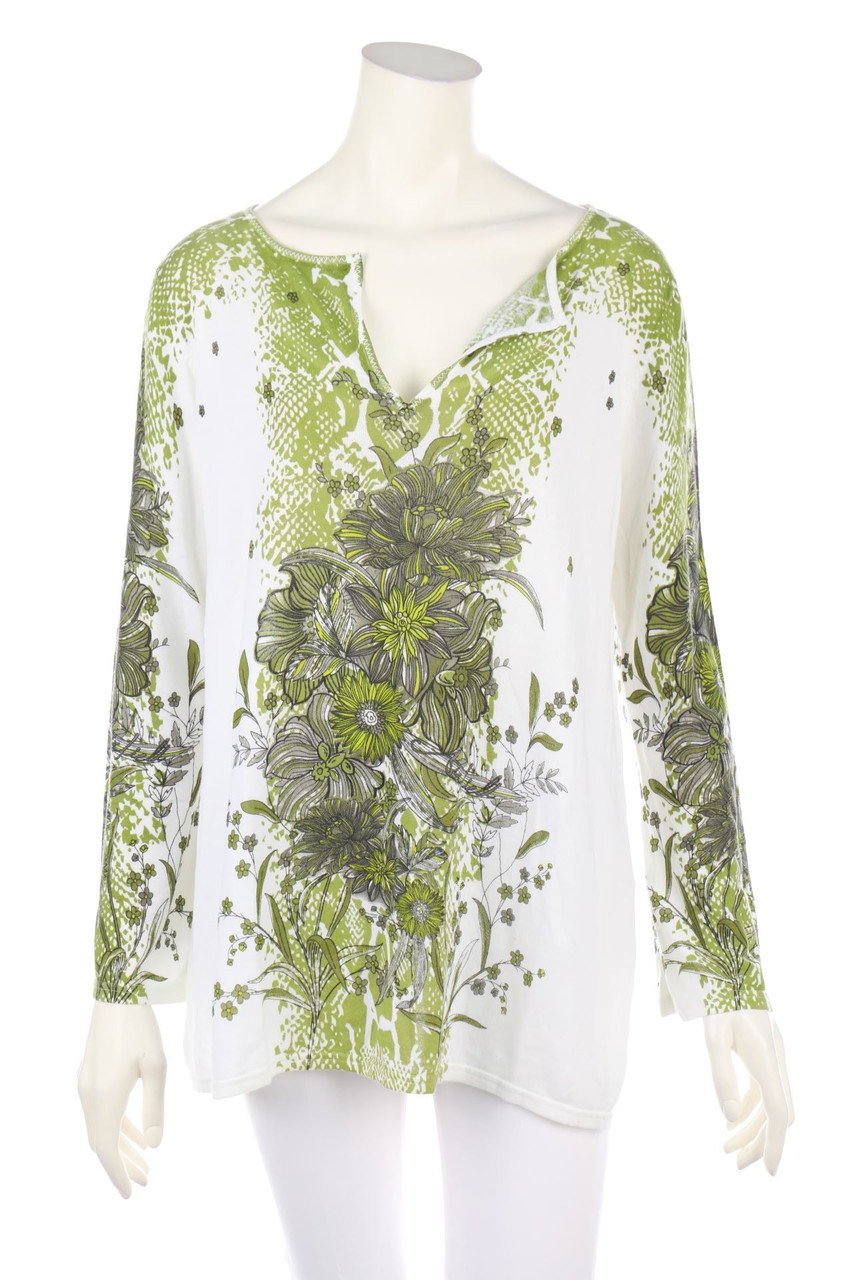 AIRFiELD - Baumwoll-Pullover mit Blumen-Print - D 44