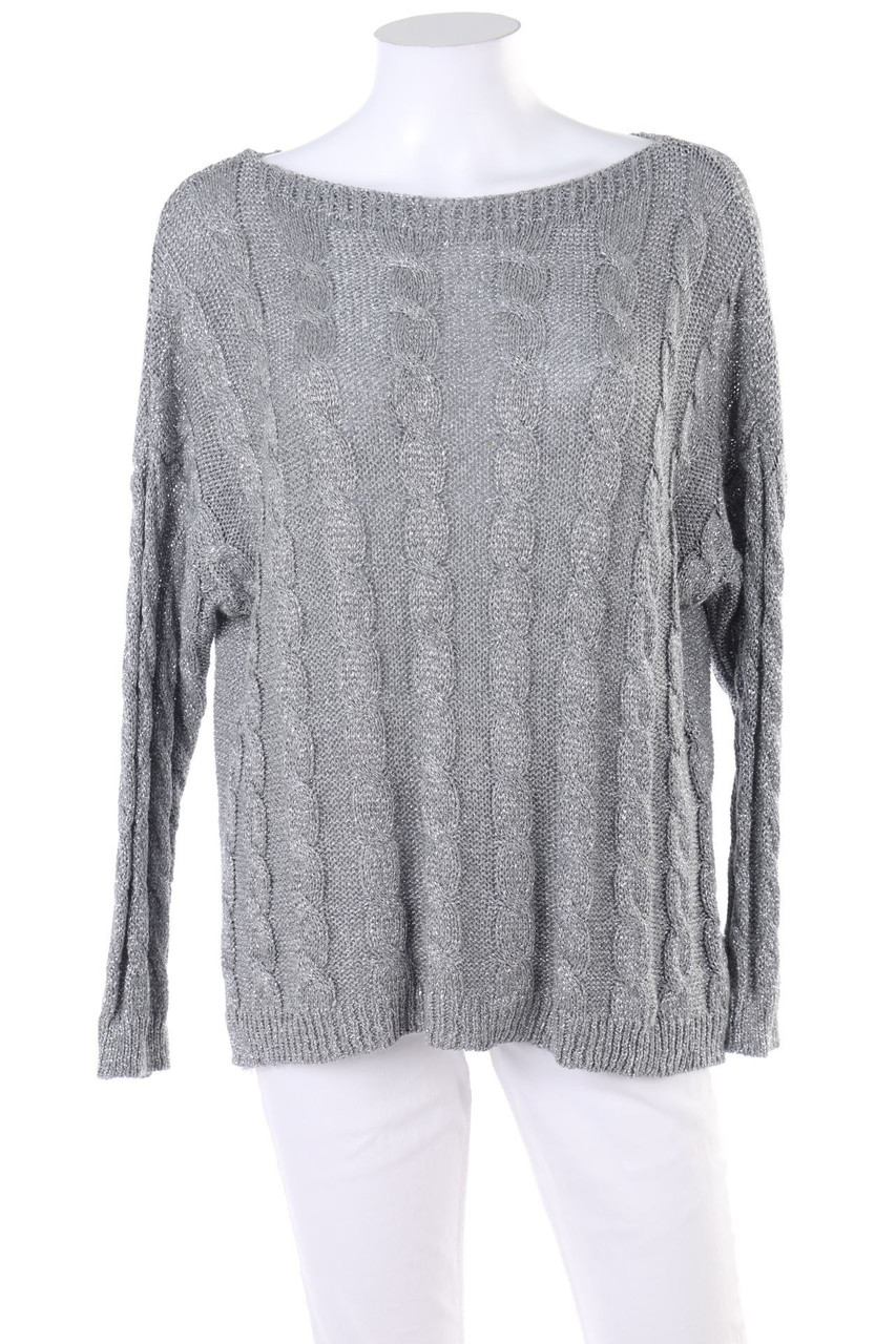 SECONDHAND - Zopf-Pullover mit Glitzer - M