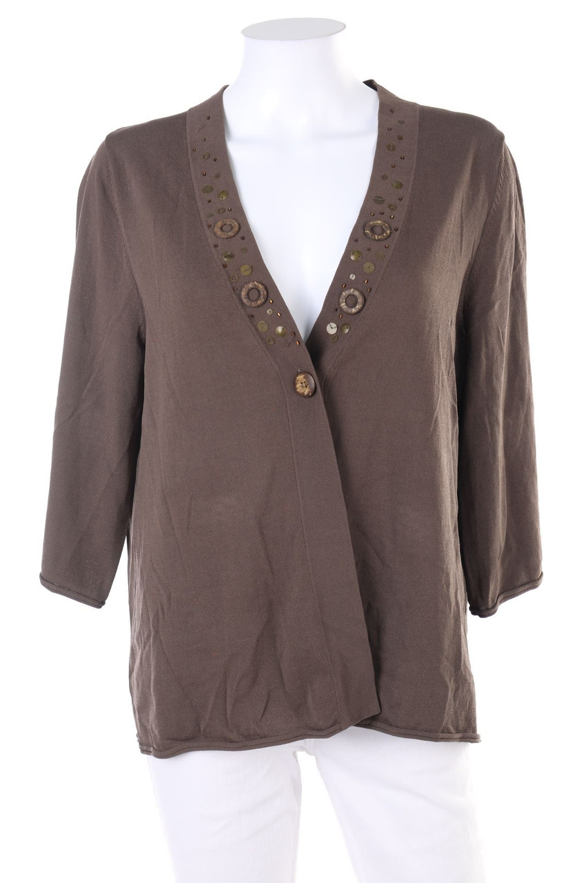 bianca - Cardigan aus Viskose-Mix mit Applikationen - D 42