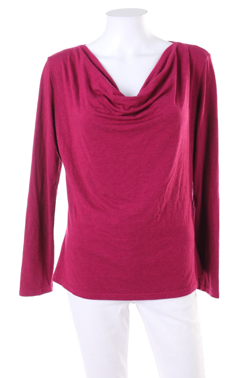 ANDREWS LADIES - Longsleeve-Shirt mit Wasserfall-Ausschnitt - L