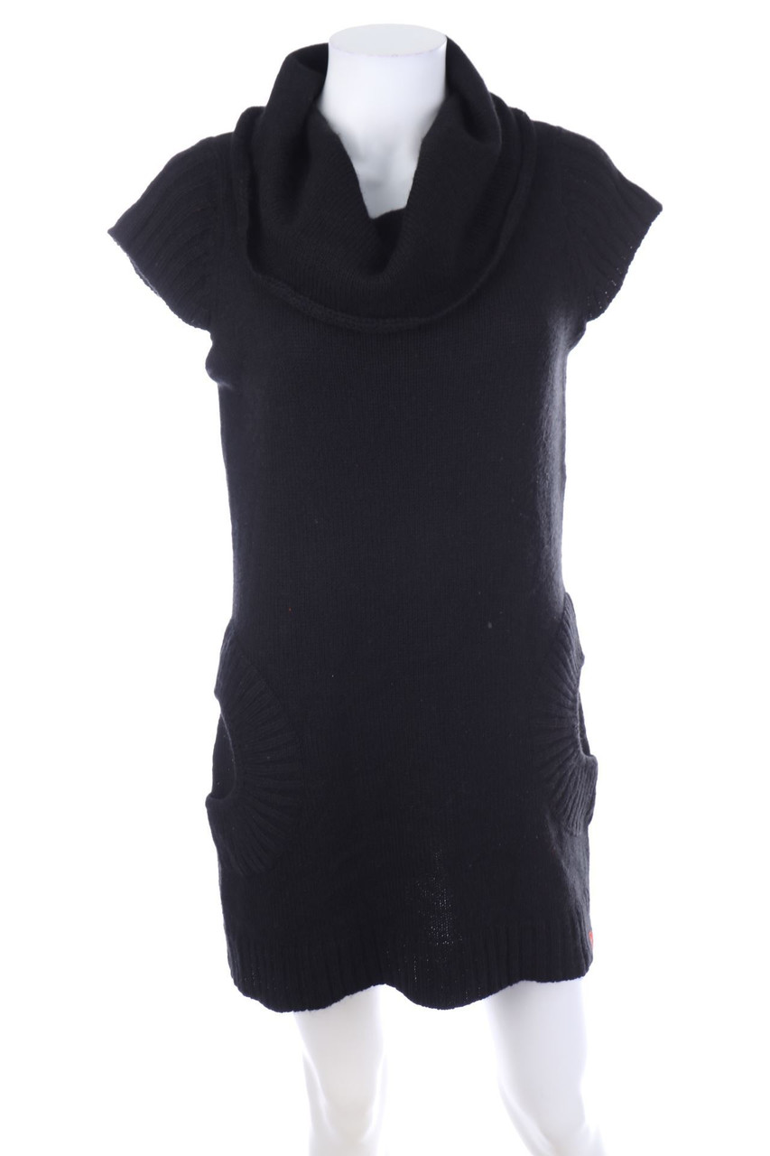 manguun - Kurzarm-Strickkleid mit Rollkragen - L