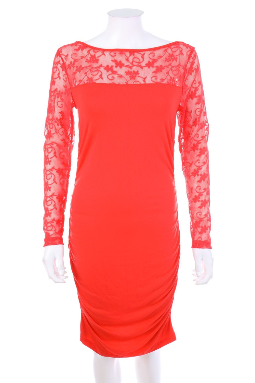 bonprix collection - Kleid mit Spitze mit Drapierung - D 36-38