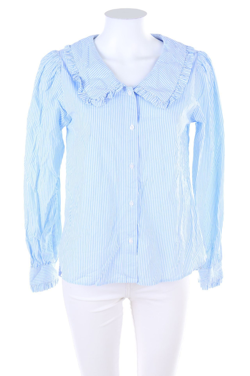 C&A - Streifen-Bluse aus Baumwolle mit Bubi-Kragen - D 34