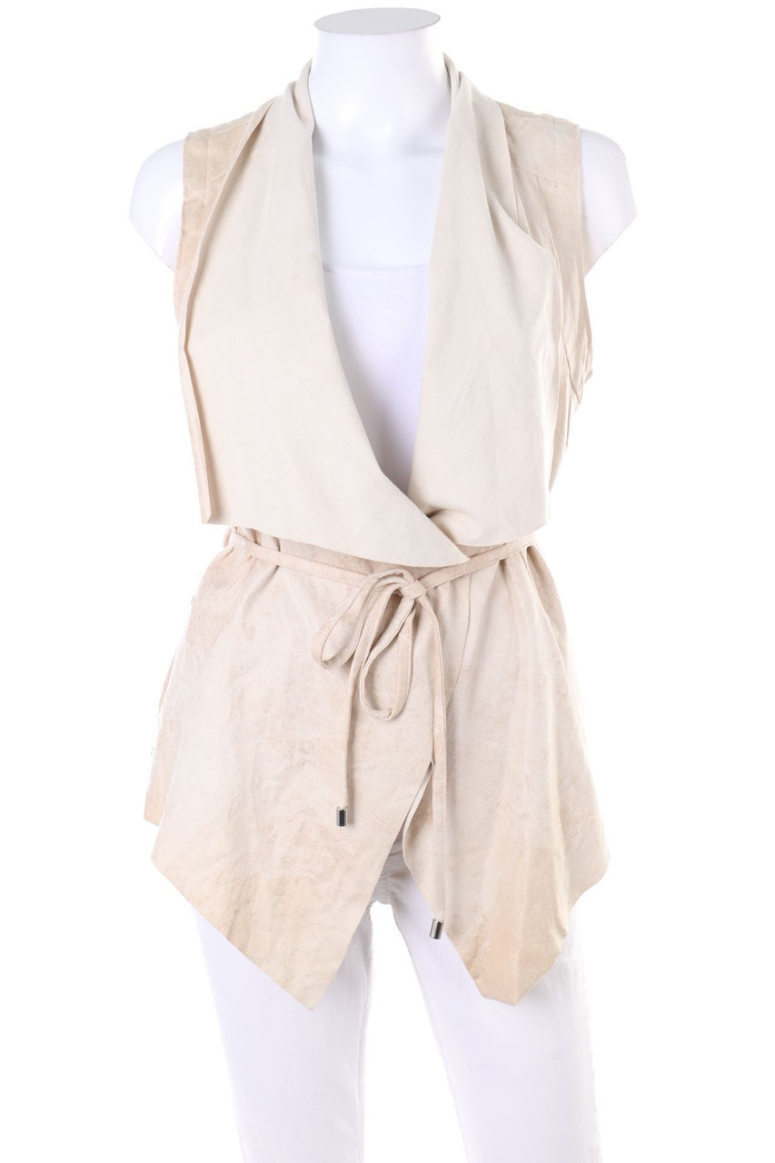 AMISU - Faux Leather-Weste mit Gürtel - D 34