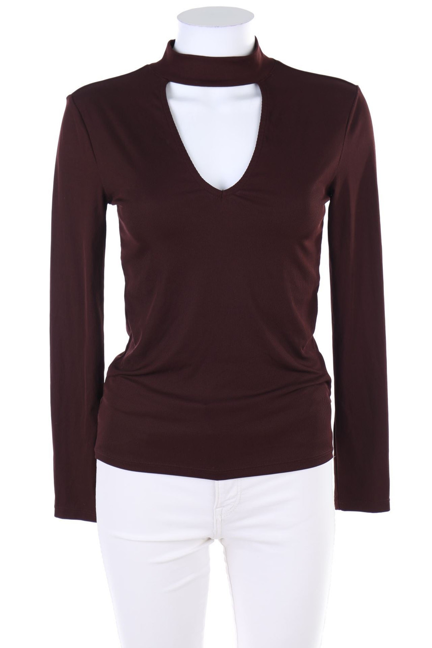 H&M - Longsleeve-Shirt mit tiefem Ausschnitt - S