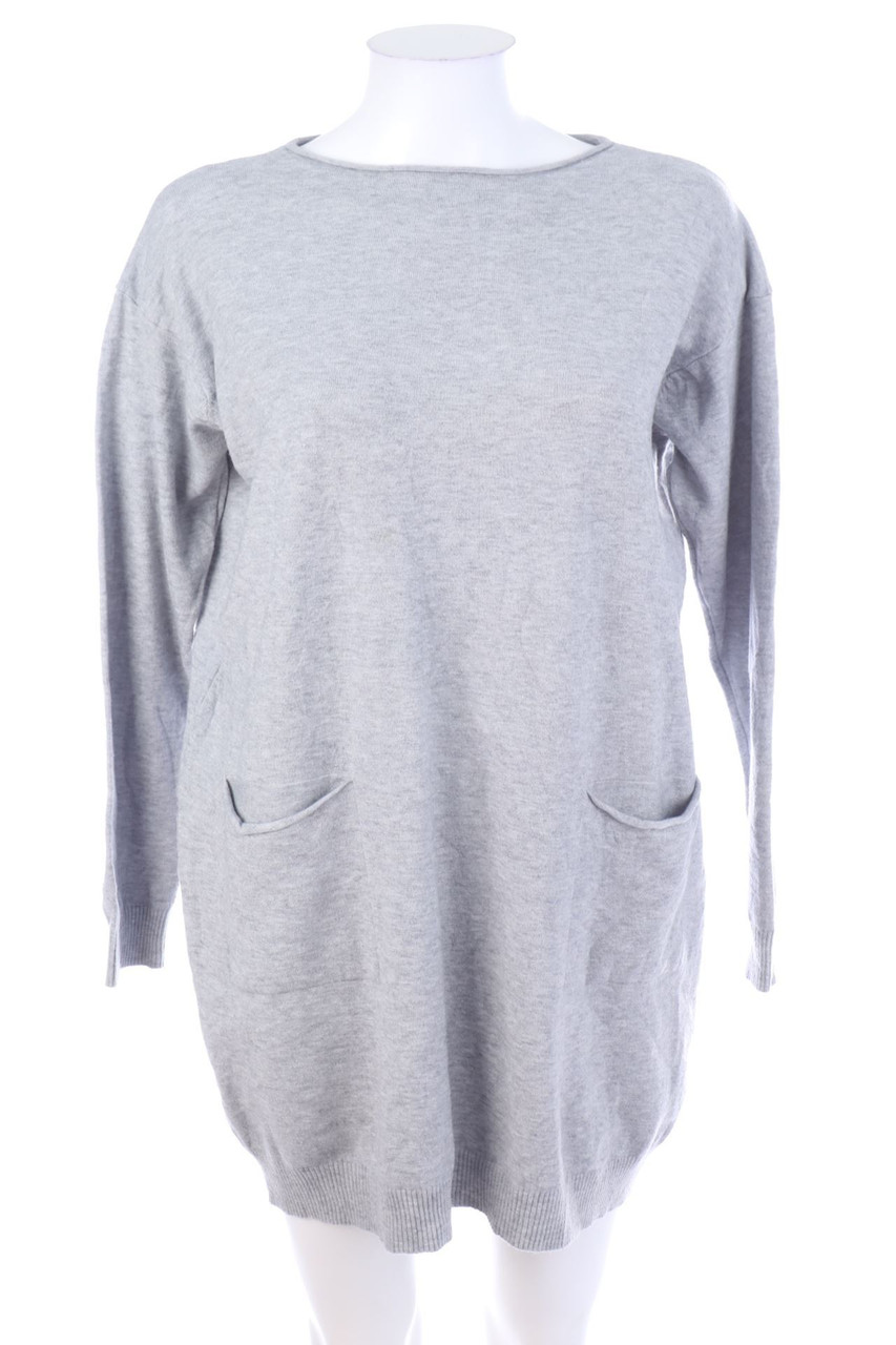 Ohne Label - Strickkleid mit aufgesetzten Taschen - D 38