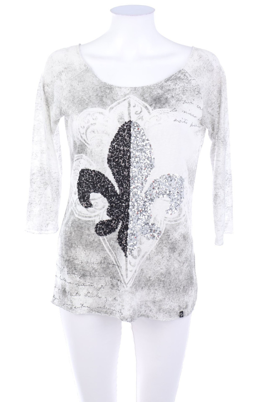 KEY LARGO - Print-3/4-Arm-Shirt mit Pailletten - D 36