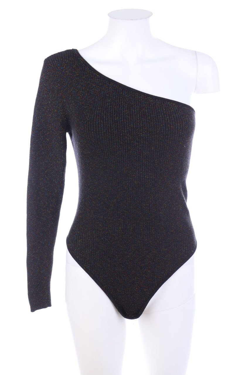 Ohne Label - Glitzer-Body mit asymmetrischem Schnitt - S