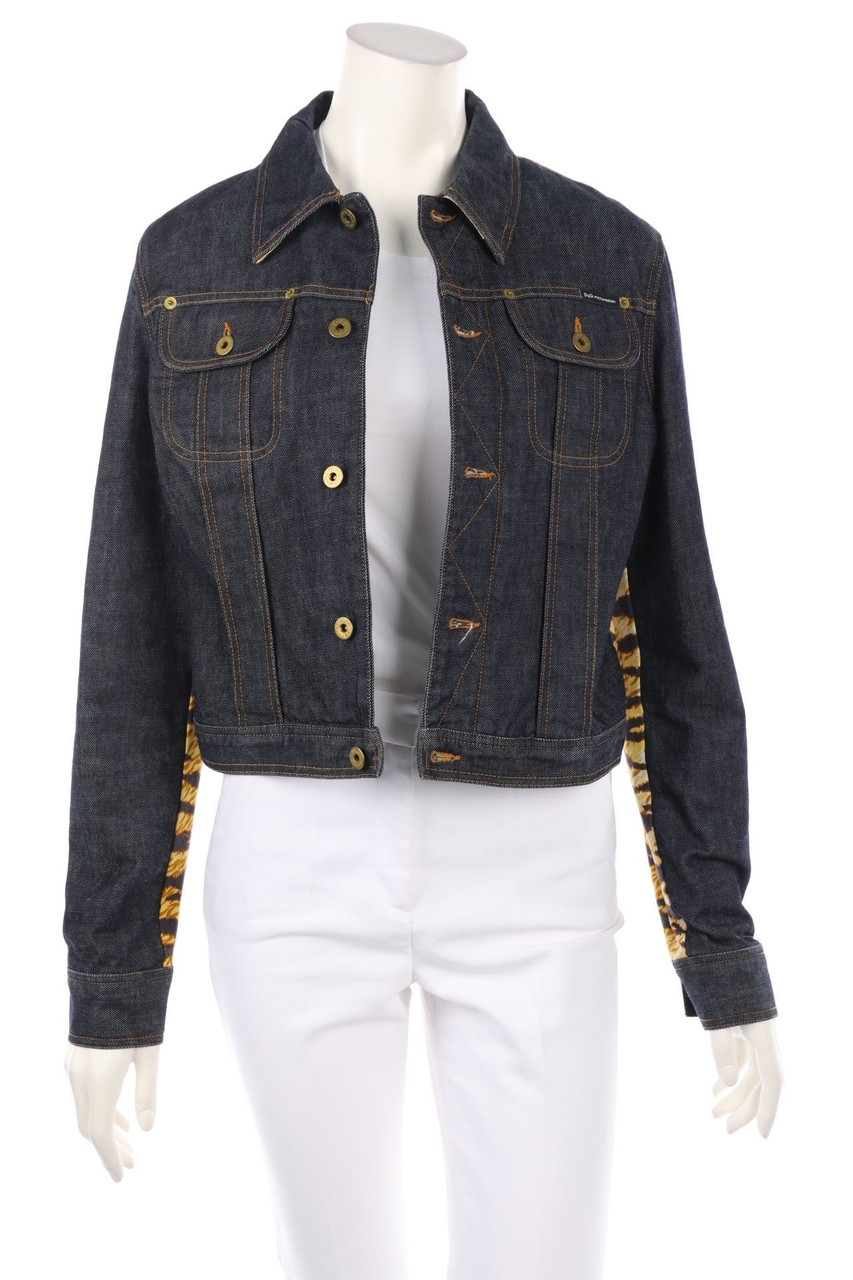 D&G DOLCE & GABBANA - Jeans-Jacke mit Animal-Print - M
