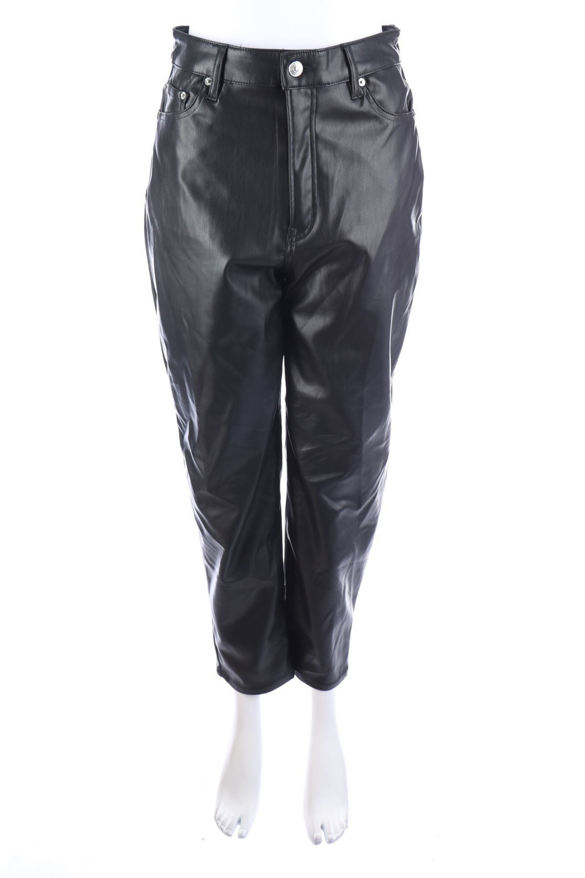 H&M DIVIDED - High Waist-Kunstleder-Hose - D 36