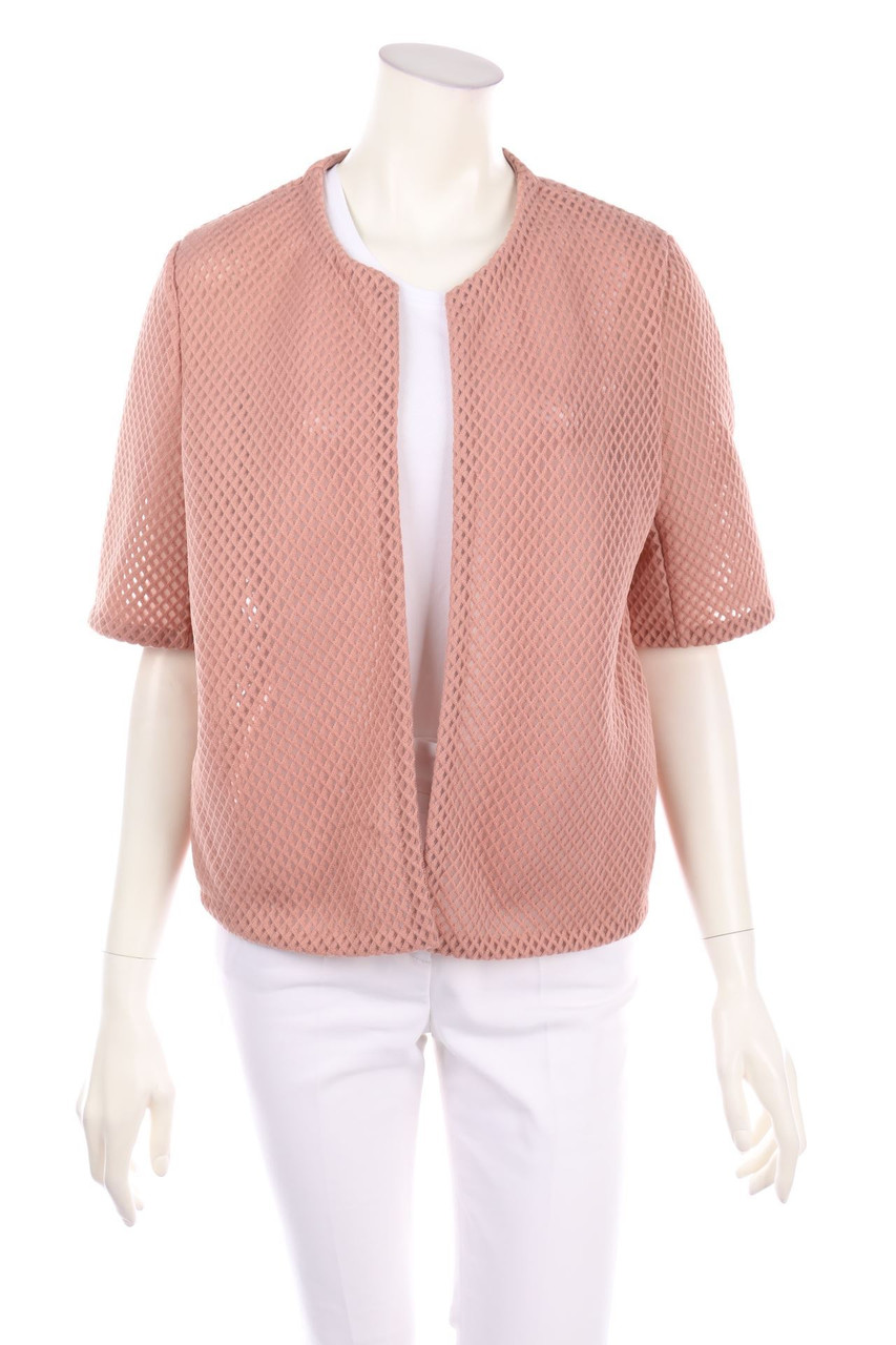 COS - Kurzarm-Mesh-Jacke mit geometrischem Muster - M