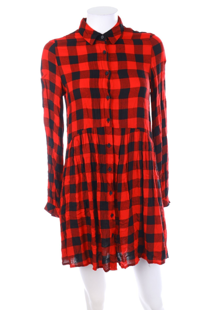 FB SISTER - Blusenkleid mit Karo-Muster - XS