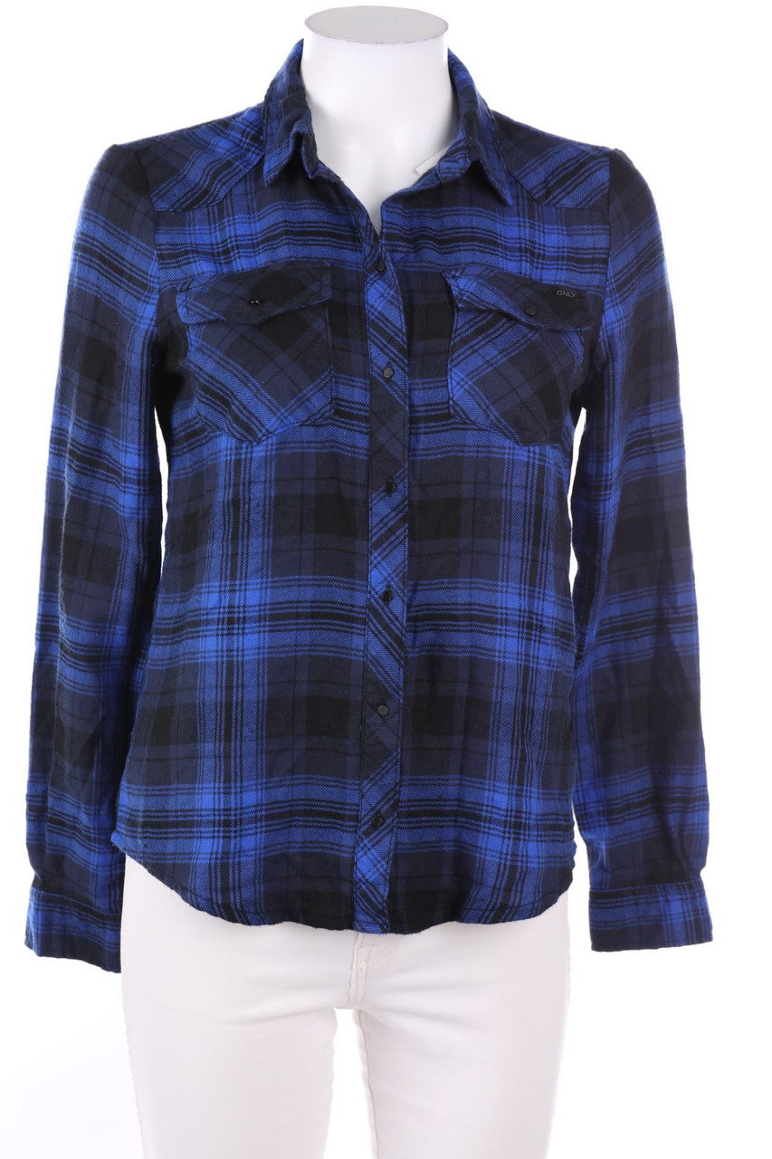 ONLY - Tartan-Hemd-Bluse aus Viskose-Mix - D 34