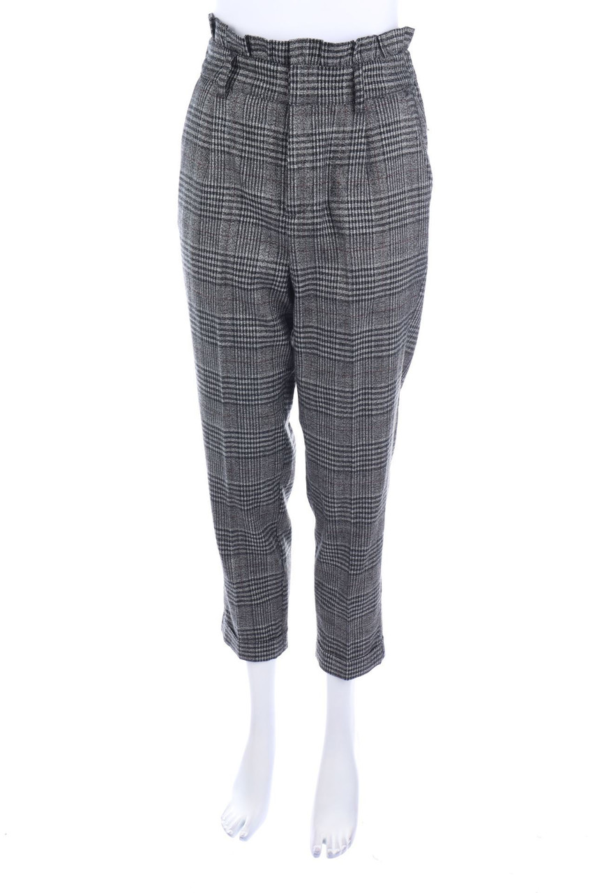 mbyM - Paperbag-Hose mit Karo-Muster - S