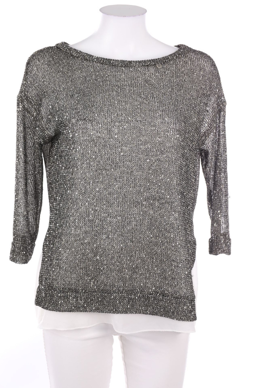 RINASCIMENTO - Strick-Pullover im Layer Look mit Pailletten - M