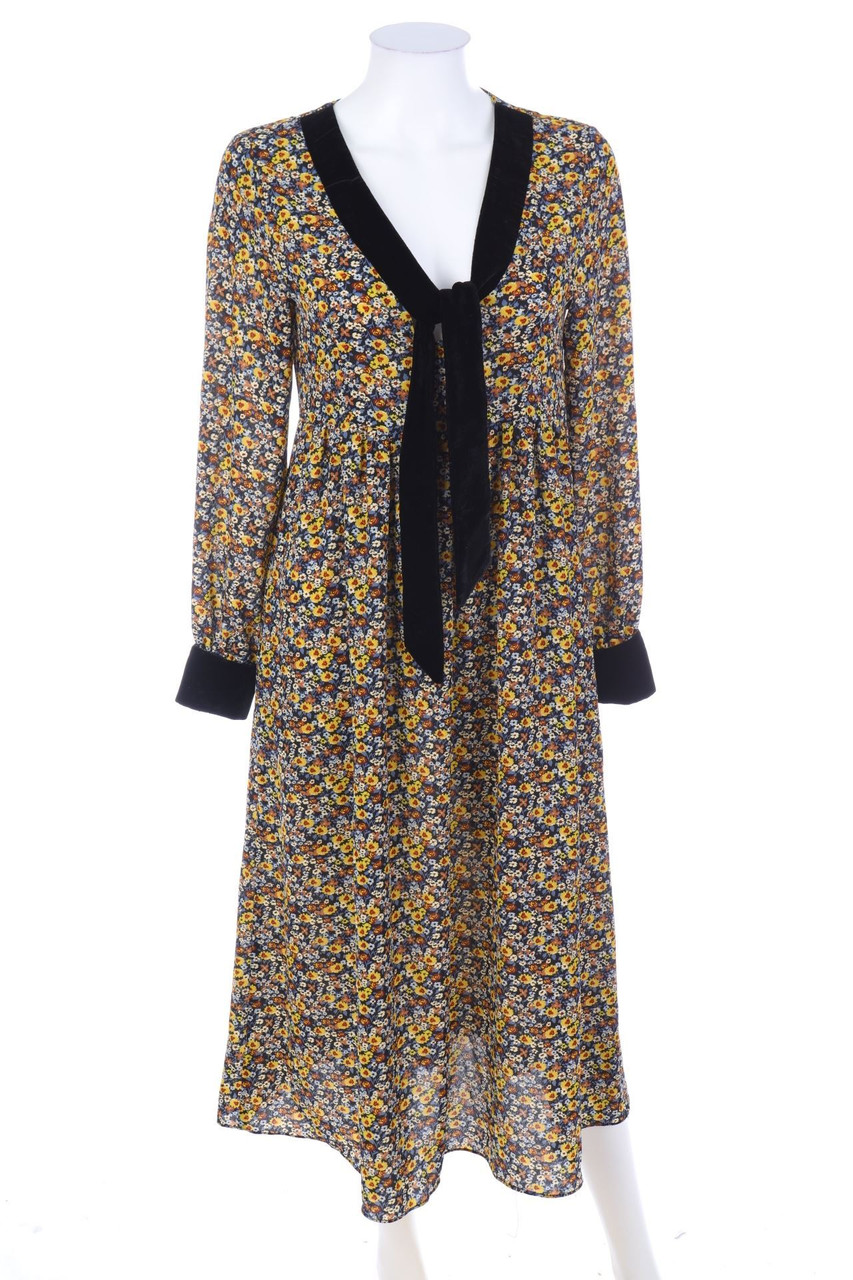 Ohne Label - Maxi-Kleid mit Blumen-Print - S