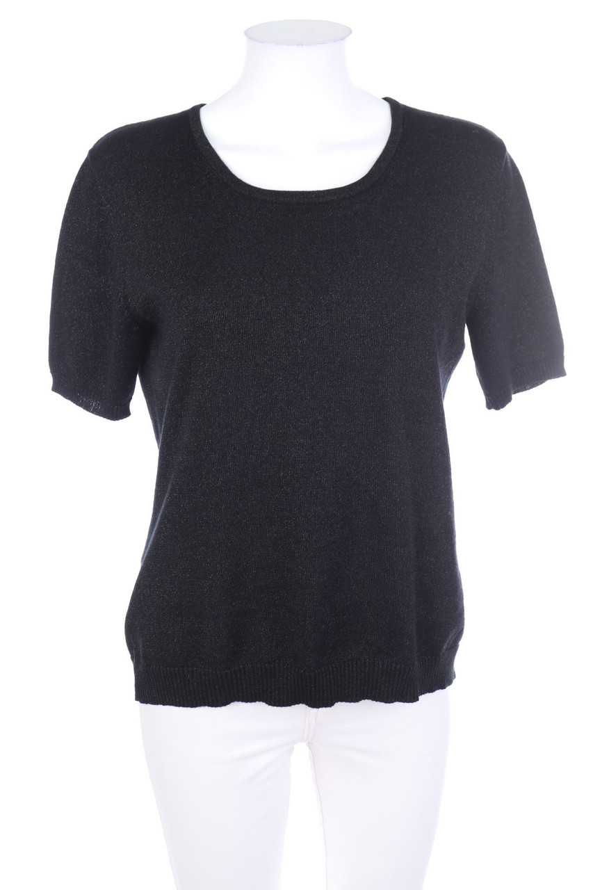 ADAGIO - Glitzer-Strick-Pullover aus Seiden-Mischung - D 40